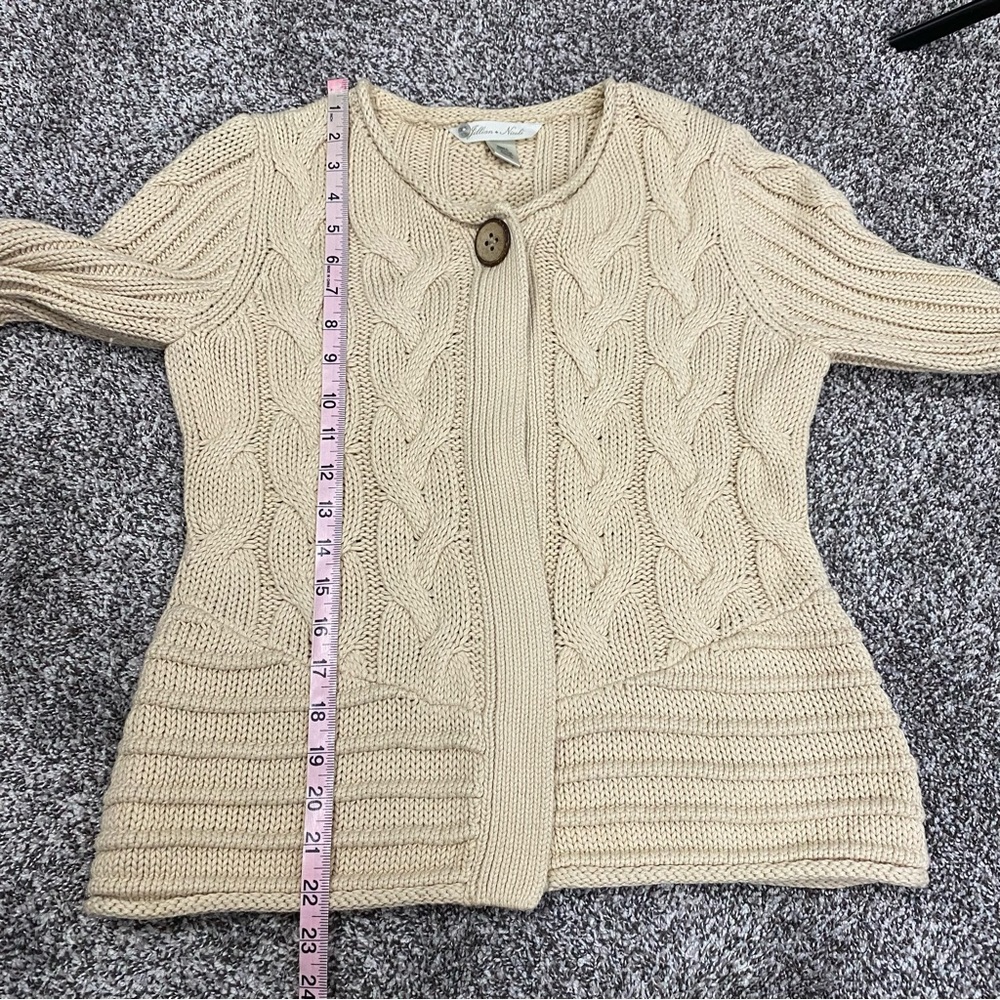 Jillian Nicole Knit Cable Knit Cardigan Tan/Beige Women’s Small Fisherman - Picture 6 of 6